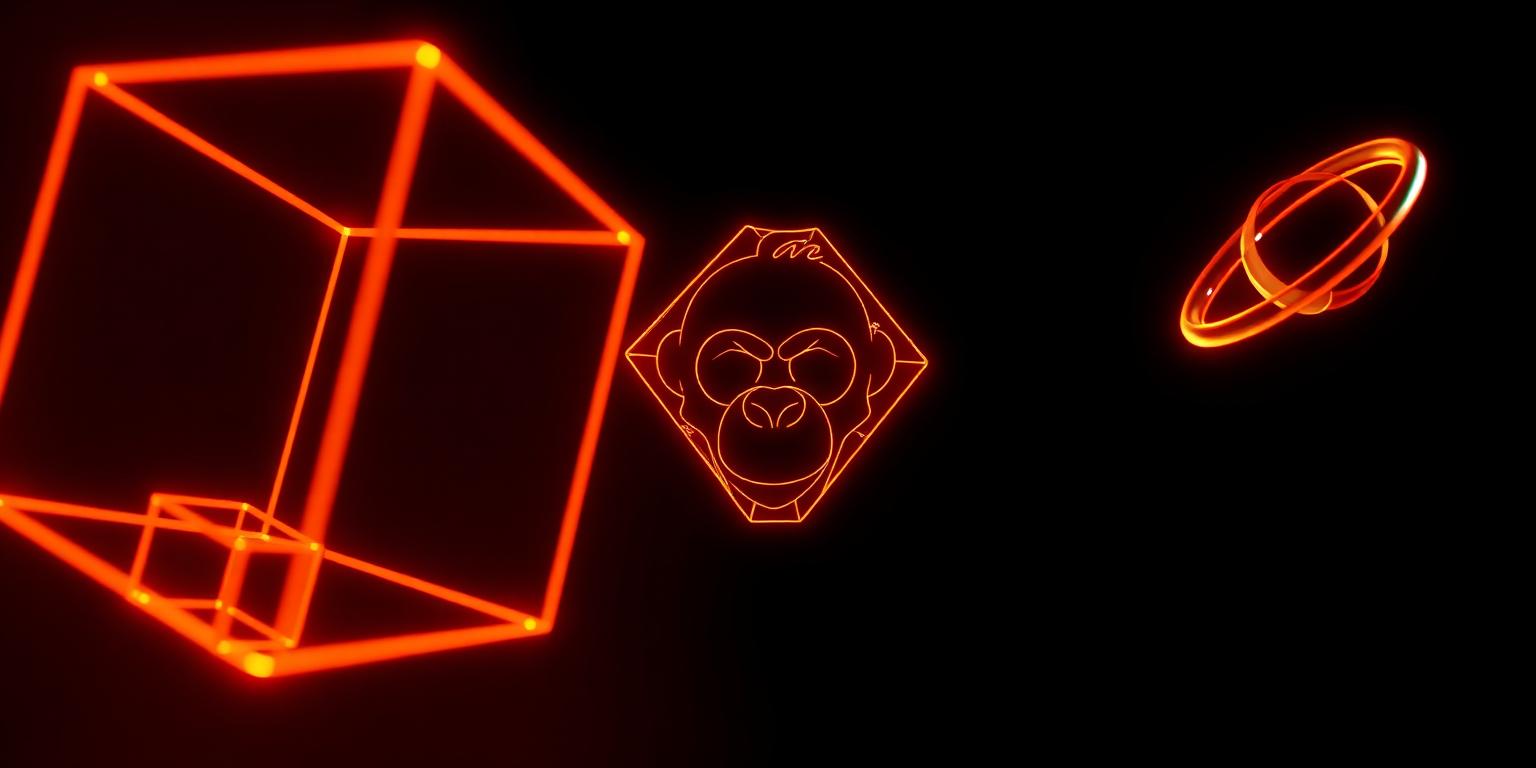 Glowing wireframe Blender primitives